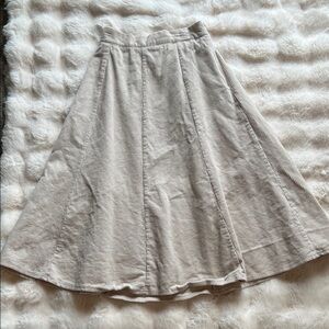 Elegant Cream Corduroy Skirt